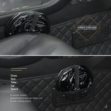 Black PU Leather Foldable Car Trash Bin With Hanging Clip And Waterproof