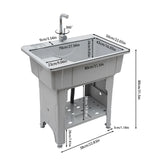 Freestanding Laundry Sink with Storage Shelf Multifunctional Utility Sink for Pet Bath