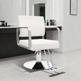 360° Rotatable Salon Chair for Hair Stylist PU Leather Hydraulic Lift Barber Chai