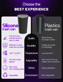 Car Trash Can with Lid, Fits Auto Home Office, Small Cup Holder Door Pocket Garbage Bin