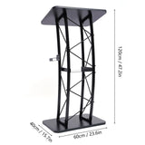 Iron 47 Inch Curved Podium Suitable for Schools Conference Rooms Stages Churches Classrooms with Storage