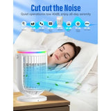 Portable Mini Air Conditioner Fan with 1200ml Water Tank, 4 in 1
