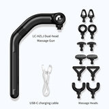Dual-Head Massage Gun with Extension Handle 3-in-1 Detachable Handheld