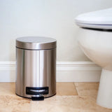 8 Gallon Kitchen Trash Can with Lid + 1.3 Gallon Round Stainless Steel Step Trash Can Combo for Bathroom,