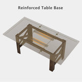 Dining Table for 6-8, 71" Long Large Wooden Farmhouse Kitchen Table