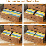 59" File Cabinet, 2 Drawers Filing Cabinets for Home Office fit Legal/Letter
