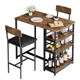 Dining Table Set for 2,3 Piece Kitchen Table Set with PU Cushion Chairs