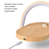 Creative Wood Color Night Light Multifunctional Wireless Charging Night Light