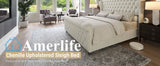 Queen Size Platform Bed Frame with Scroll Wingback Headboard/Footboard