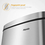 Homfa 30L Stainless Steel Step Trash Can Kitchen Garbage Can W/ Soft Close, Black,White, Silver, Gray, Red