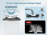 Self-cleaning Shower Head Combo, High Pressure 10'' Rain Showerhead