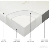 4 inch Portable Foldable Mattress Queen with Medium Firm Foam, Washable