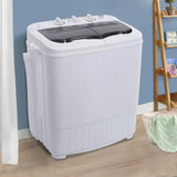 Portable Washing Machine for Apartments, Dorms, RV: 14.3 Lbs Twin Tub Washer and Dryer Combo, Gray, Compact Mini with Wash and