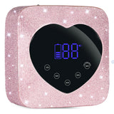 Rechargeable UV LED Nail Lamp 72W Cordless UV Light for Nails With Rhinestone Heart Shaped Manicure Pedicure