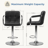 JHK Ergonomic Padded Armrests PU Leather Adjustable Swivel Office Chair Counter Height Thickened Seat Cushion