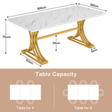Tribesigns 63-Inch Rectangular Dining Table for 4 to 6, Modern Kitchen Table