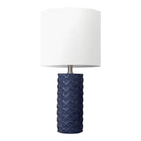 20.25" Navy Blue Ceramic Lamps Set of 2 for Living Room, Nightstand