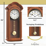 26 inch Large, Wooden Hanging Grandfather Wall Clock with Pendulum