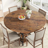 Round Dining Table for 4, Kitchen Dining Room Circle Dinner Pedestal Table