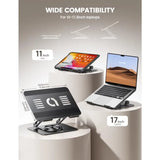 Adjustable Laptop Stand for Desk - 360 Rotating Base Ergonomic Computer Stand Aluminum Laptop