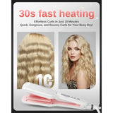 Hair Crimper Waves 4-Barrel Wave Curling Iron Shallow Wave Hair Curlers Hot Tool with Ceramic