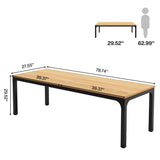Tribesigns Dining Table for 6-8 People, 200cm Large Narrow Long Rectangular Kitchen Dinner Table