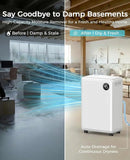 32 Pint Dehumidifier With Drain Hose For Basement Home Large Room