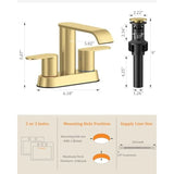 Bathroom Faucets Waterfall Bathroom Sink Faucet Stainless Steel with Pop up Sink Drain Stopper Supply Hos