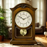 Wooden Mantel Clock TCW004DB Pendulum for Fireplace, Table, Bedroom