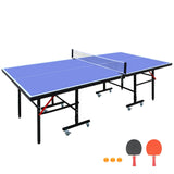 8ft Mid-Size Foldable Portable Ping Pong Table Set Indoor Games with Net