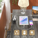 L Shaped Desk with Drawers, 60 Inch Corner Computer Desks with USB Charging Port