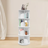 4 Tier Rotating Bookshelf 360° Spinning Display Rack with Wheels