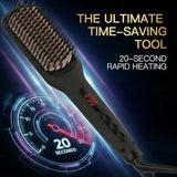 Pro Ceramic Ionic Hair Straightener Brush for Home Salon MCH Fast 20s Heating Tech with Auto-Off Safety
