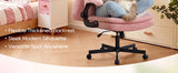 TCGBKAF Pink Criss Cross Chair with Wheels&Flip-Up Arms