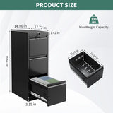 Lateral File Cabinet 3 Drawer, Metal Filing Cabinet with Lock & Keys, Fit Letter/Legal/A4 Size Documents, Easy to Assemble for H
