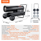 SucceBuy Portable Torpedo Diesel Space Heater W/ Thermostat Tank Energy