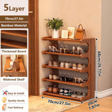 5/6-layer practical storage rack, shoe rack, space-saving designck, wood grain finish, easy