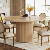 LITTLE TREE 47" Round Dining Table for 4, Farmhouse Kitchen Table