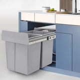 20L Each Dual Pull-Out Trash Can Easy Install Under Cabinet Kitchen Waste Bin