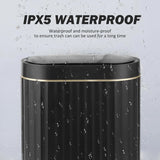 Black Bathroom Trash Can with Lid 2 Gallon Sensor Trash Bin, Automatic Narrow Garbage Can