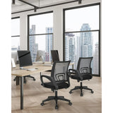 Black Mesh Gaming Office Chair Mid Back Lumbar Support Adjustable Height Swivel