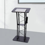 Iron 47 Inch Curved Podium Suitable for Schools Conference Rooms Stages Churches Classrooms with Storage