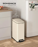 Slim Trash Can, 13-Gallon Garbage Can For Narrow Spaces With Soft-Close Lid