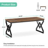 Tribesigns 63" Large Industrial Executive Desk with Extra Thickened Tabletop & Metal Frame