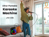 FanFun Wireless Outdoor Speaker, Portable Speaker with Microphone, Colorful DJ Light, Dual Microphone Jacks, TF Card Compatible