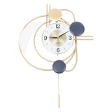 Large Modern Metal Wall Clocks with Swing Pendulum for Kitchen, Living Room