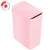 3 Gallon Pink Sensor Bathroom Trash Can Slim and Space-Saving 10 L Home Office