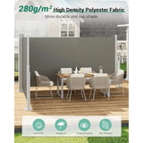 Retractable Side Awning for Patio Water UV Resistant Retractable Privacy Screen