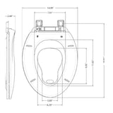 Elongated Toilet Seat with Quick-Release And Quick-Attach Plastic Toilet Seat with Soft Close