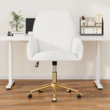 Home Office Desk Chair Comfy with Adjustable Swivel Wheels, Modern Velvet Makeup